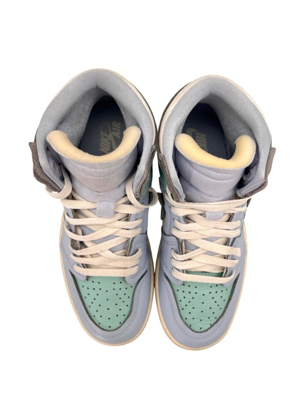 Nike Air Jordan 1 Retro High OG Sneakers Womens Shoes 8 Ice Blue & Mint Green - Picture 4 of 14